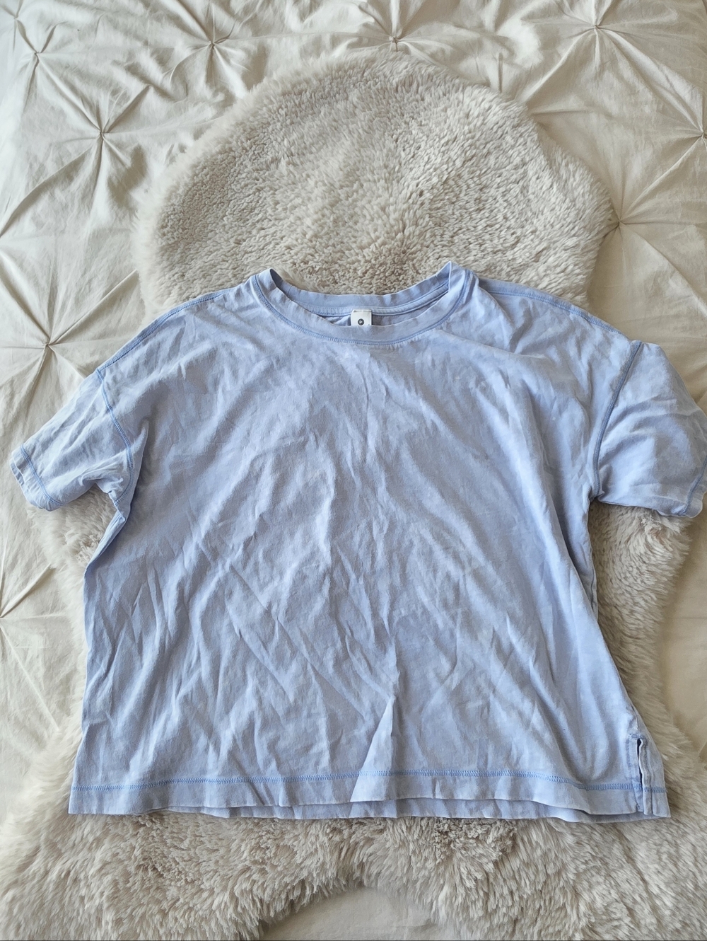 Degree By Reflex light blue cotton cropped tee